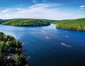 Summer Drone View of Deep Creek Lake