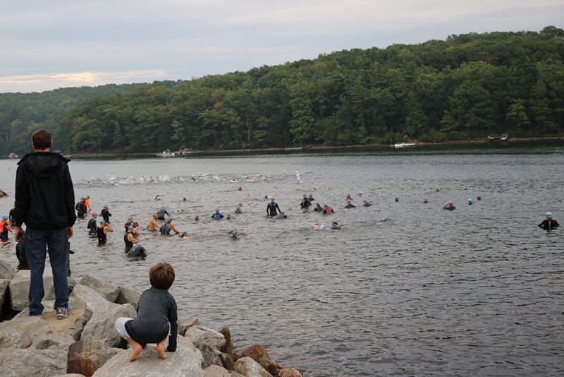 Swimmers in SavageMan Triathlon